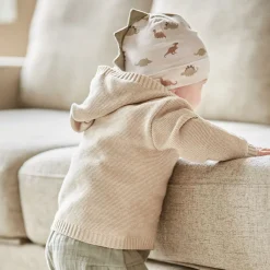 BABY BOY-Beanie, Dinozacken Jersey bedruckt, UV 15