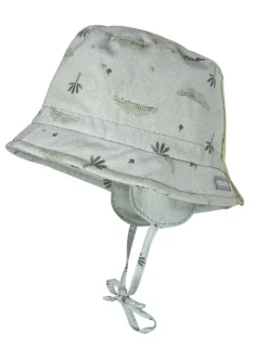 BABY BOY-Hütchen, Ohrenklappen Jerseyeinsatz, Bindeband
