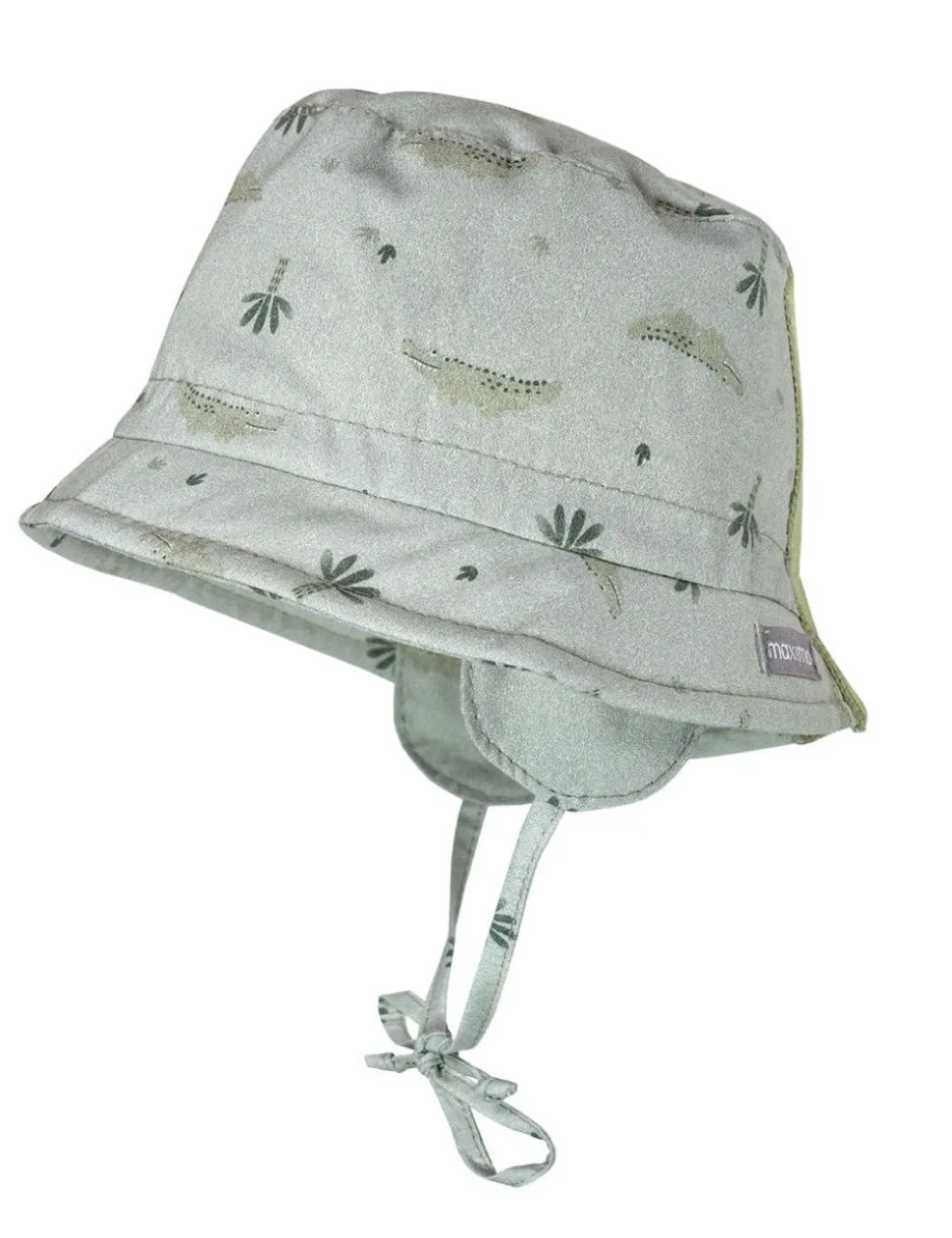 BABY BOY-Hütchen, Ohrenklappen Jerseyeinsatz, Bindeband