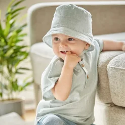 BABY BOY-Hut, Leinenmischung Bindeband, Futter, UV 15