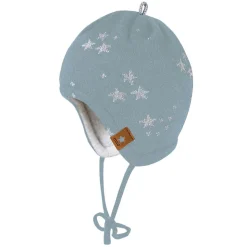 BABY BOY-Mütze, ausgenäht Jacquard Sterne, Futter