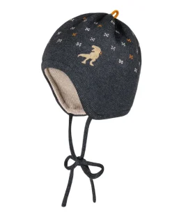 BABY BOY-Mütze, ausgenäht Jacquard, Deko Dino