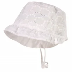 BABY GIRL-Hütchen, Bindeband Rüschenkrempe, Jerseyeinsatz, Futter