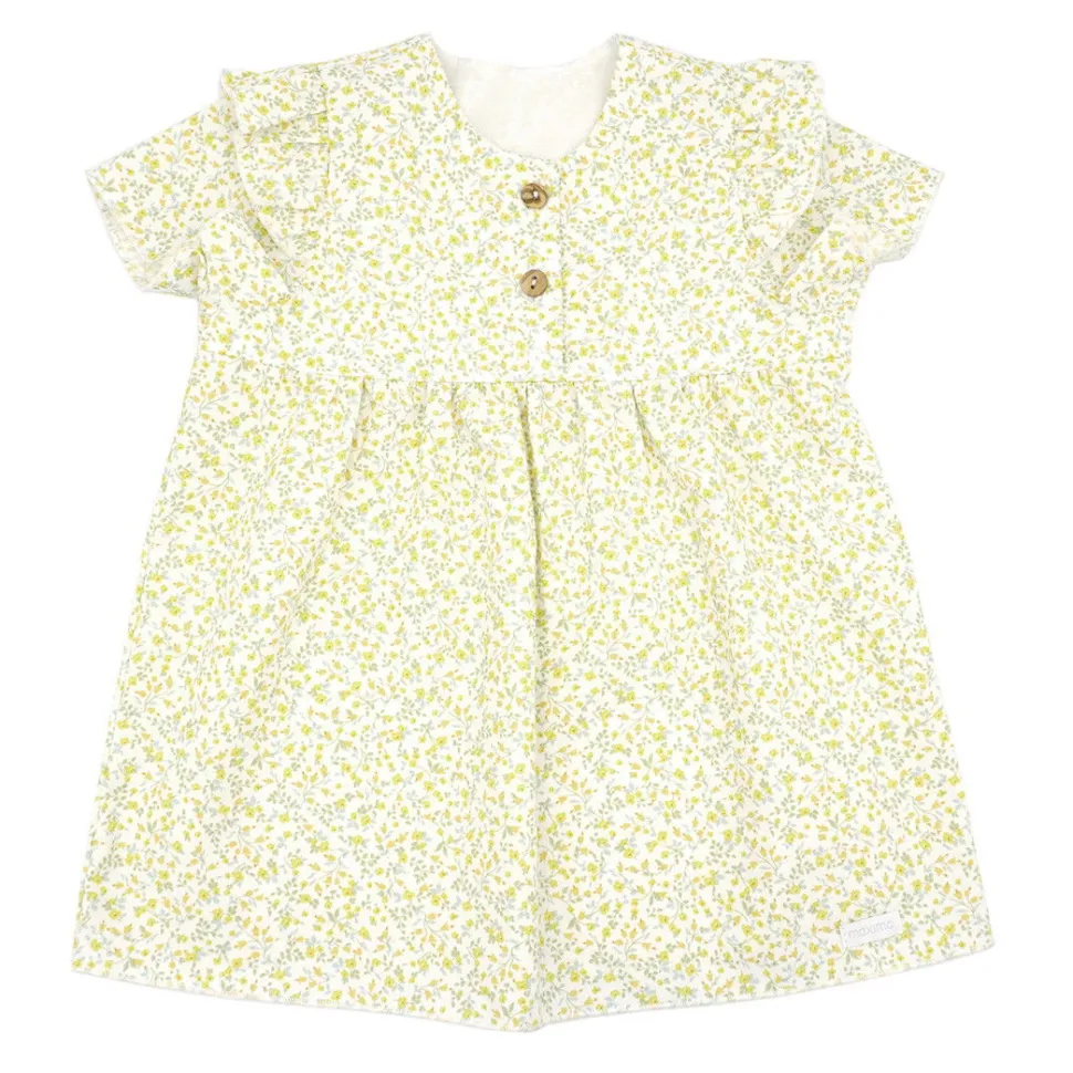 BABY GIRL-Kleid, Blümchenstoff Rüschenärmel