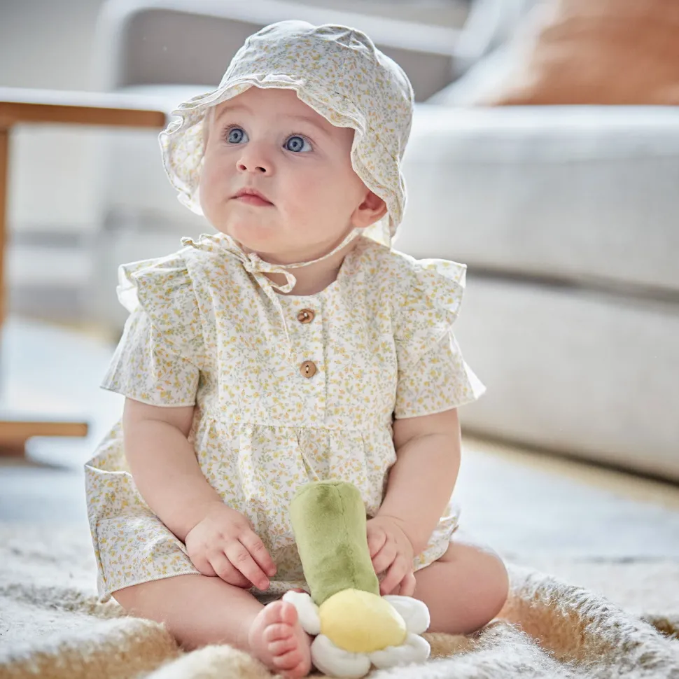 BABY GIRL-Kleid, Blümchenstoff Rüschenärmel