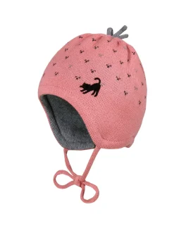 BABY GIRL-Mütze, ausgenäht Jacquard, Deko Katze