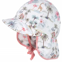 BABY GIRL-Schildmütze, "Flamingo", kurzer Nackenschutz, Band