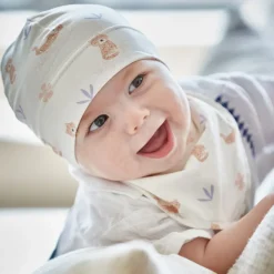 BABY-Beanie, Jersey bedruckt, UV 15