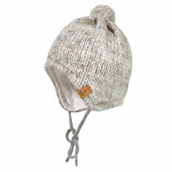 BABY-Mütze, ausgenäht Effektgarn, Pompon, Futter