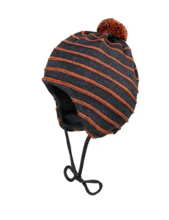 BABY-Mütze, ausgenäht LL-Ringel, Pompon