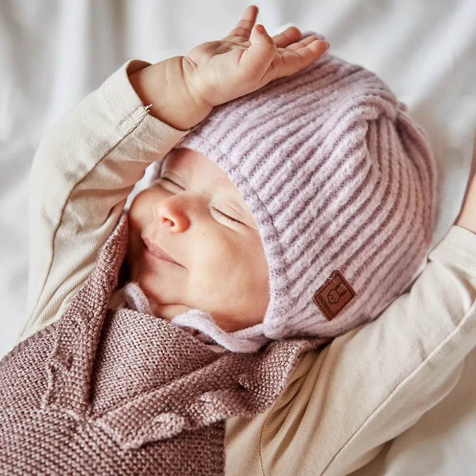 BABY-Mütze ausgenäht, Rippe Jerseyfutter
