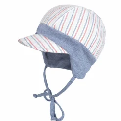 BABY-Schildmütze, ausgenäht "Streifen maritim", Jerseybund, Bindeband