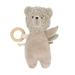 Fühlkissen, Bär, Plüsch Holzring, Knisterfolie