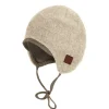 GOTS BABY-Mütze,Wollfleece kbT Jerseyfutter kbA, Bindeband