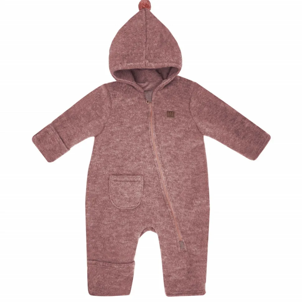 GOTS BABY-Overall, Wollfleece Reißverschluss, Zipfel, Jersey,