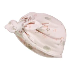 GOTS BABY-Turban, Schleife Jersey bedruckt,, Teddyfutter