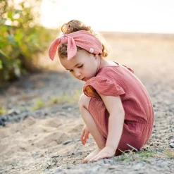 GOTS MINI GIRL-Jumpsuit Musselinstoff, Flügelärmel