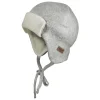 GOTS MINI-Parkacap Baumwollfleece, Teddyfutter, Band