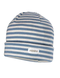 GOTS NEWBORN-Mütze, Feinrippjersey geringelt, Umschlagrand
