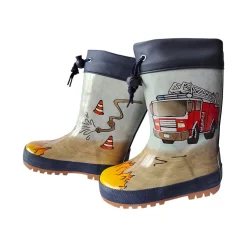Gummistiefel "Feuerwehr" gepatcht, Stulpe, Winterfutter