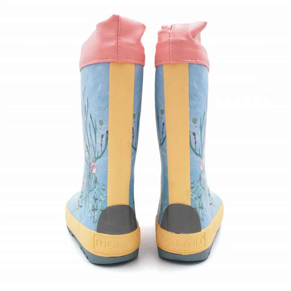 Gummistiefel "Meerjungfrau", Stulpe, Jerseyfutter, Fotoprint, Reflekt 3M
