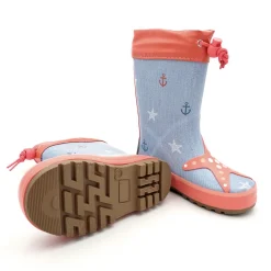 Gummistiefel Seestern Stulpe, Jerseyfutter, Fotoprint, Reflekt 3M