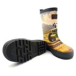 Gummistiefel Traktor Jerseyfutter, Fotoprint, Reflekt 3M