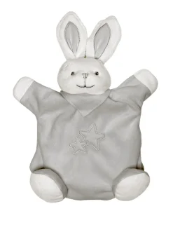 Handpuppe Hase mit Tuch Raschelpapier in Ohr, Sterne