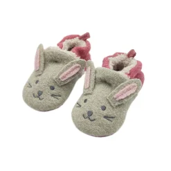 Lauflernschuhe, "Hase", Kunstfellfutter, Anti-Rutsch-Sohle,