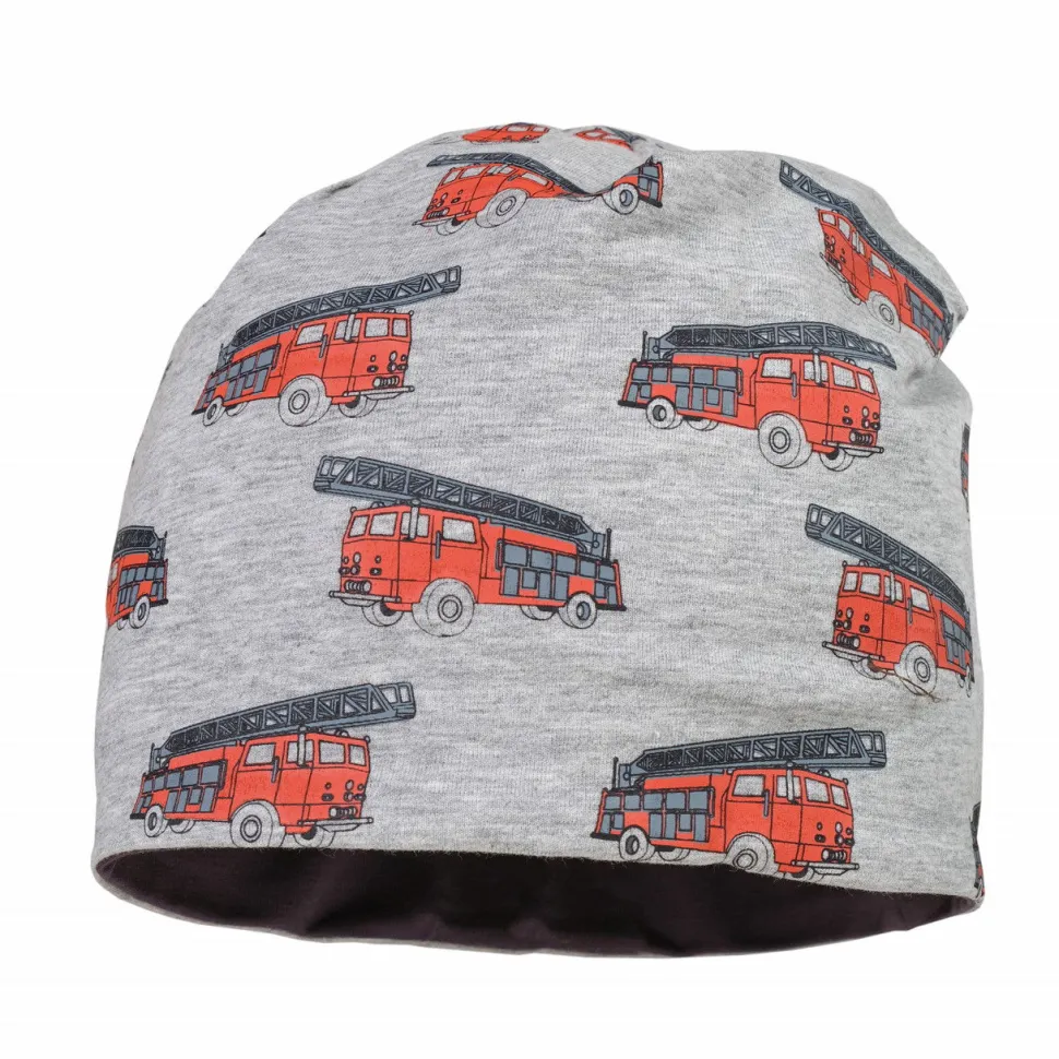 MINI BOY-Beanie, "fire engine" reversible, Jersey bedruckt