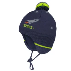 MINI BOY-Mütze, ausgenäht Jacquard, Space, Bindeband, Futter