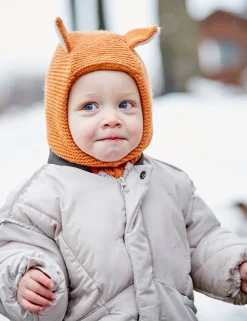 MINI BOY-Schlupfmütze, Fuchs Ohren, Futter