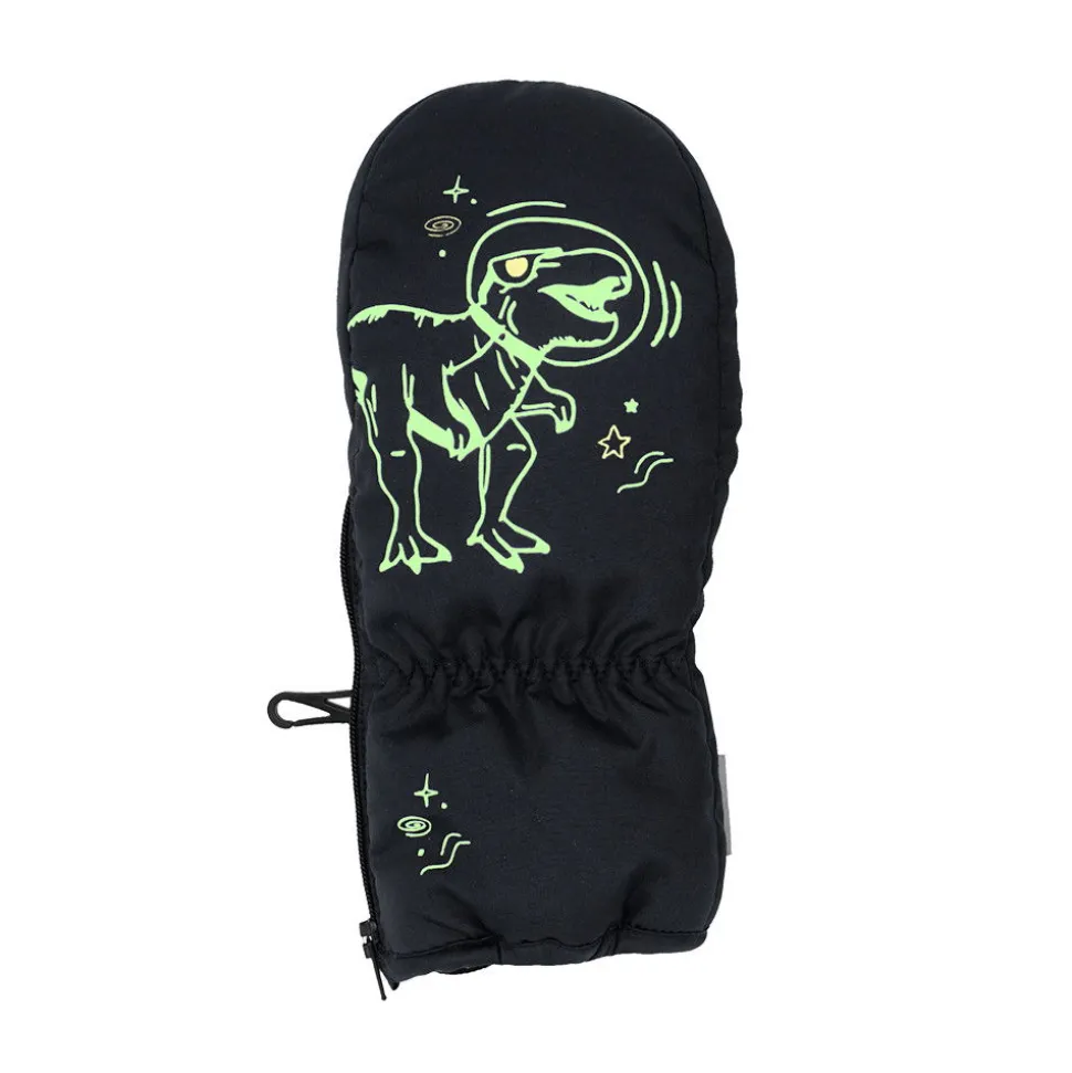 MINI BOY-Thermofausthandschuhe "space dino", Daumen, glow in the dark