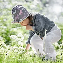MINI GIRL-Beanie,Schleifendeko Jersey bedruckt, Kontrastrand
