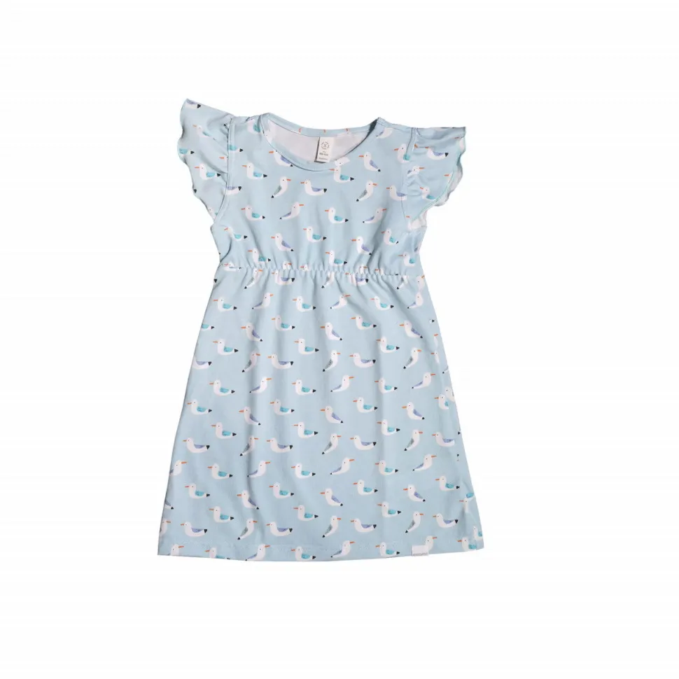 MINI GIRL-Kleid, A-Linie Jersey bedruckt, Flügelärmel