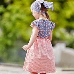 MINI GIRL-Kleid, Jersey bedr. Seersucker