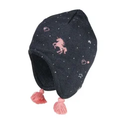 MINI GIRL-Mütze, ausgenäht Jacquard, Einhorn, Strass
