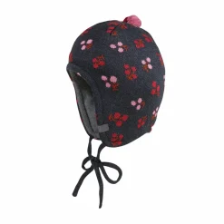 MINI GIRL-Mütze, ausgenäht Jacquard Beeren, Pompon