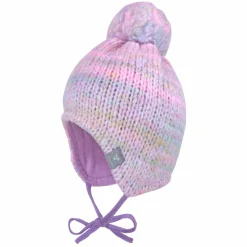 MINI GIRL-Mütze, ausgenäht Pompon, Futter