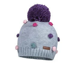 MINI GIRL-Mütze, Noppen Pompon, Vollfutter
