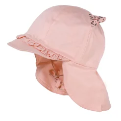 MINI GIRL-Schildmütze, "meow" Nackenschutz, Öhrchen, Bindeband,