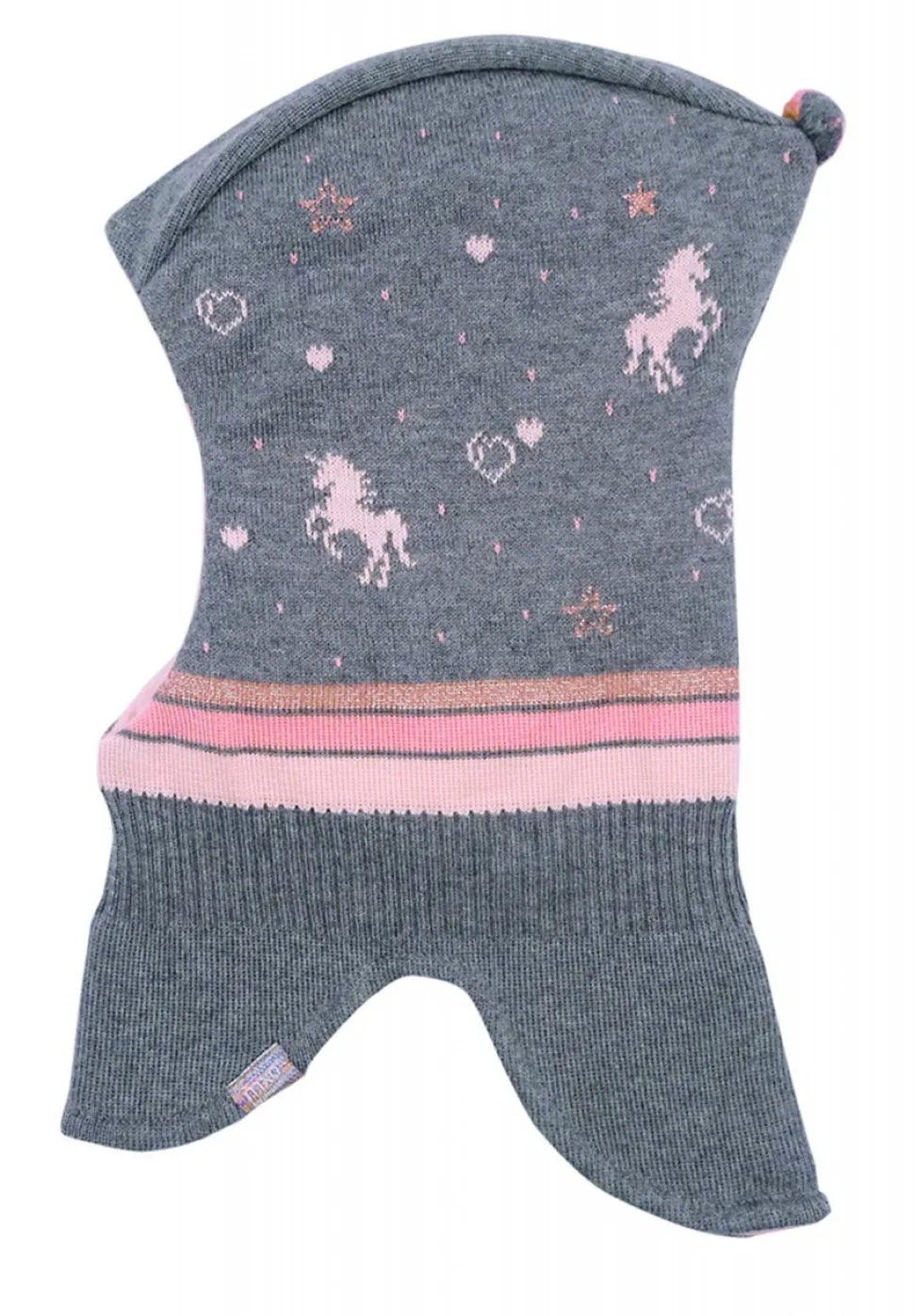 MINI GIRL-Schlupfmütze Jacquard Einhorn