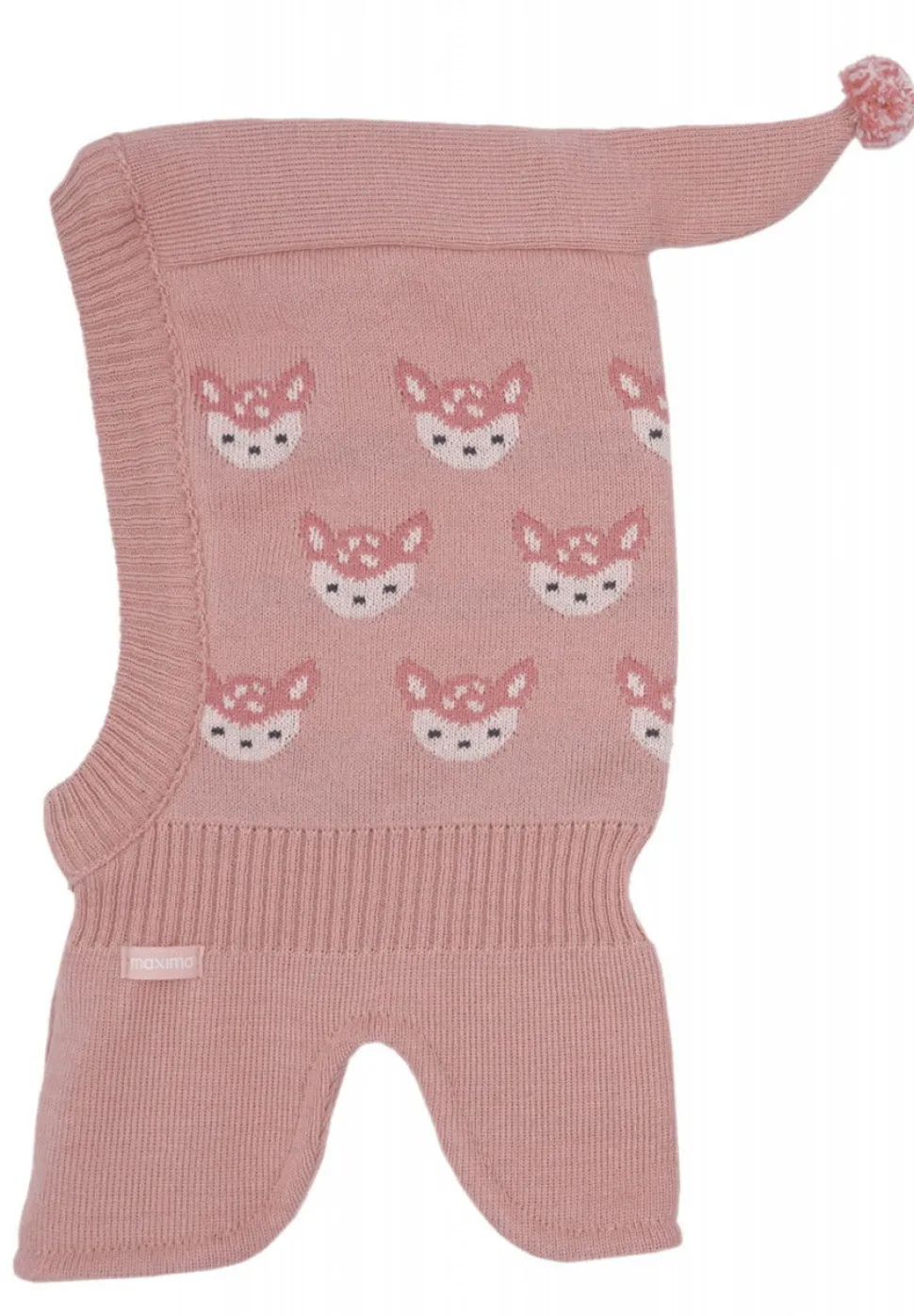 MINI GIRL-Schlupfmütze, Reh kurzer Zipfel, Halsteil ausgenäht