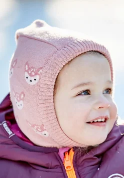 MINI GIRL-Schlupfmütze, Reh kurzer Zipfel, Halsteil ausgenäht