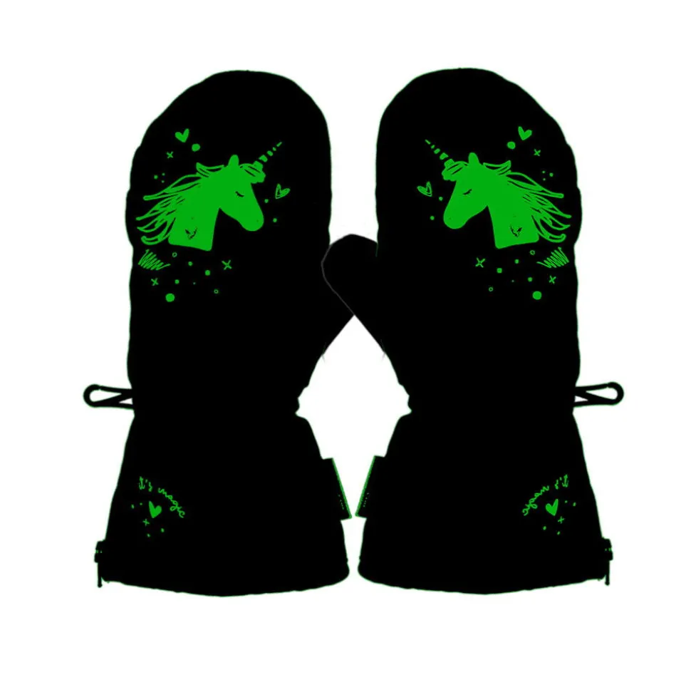 MINI GIRL-Thermofausthandschuh Daumen, "Einhorn", glow in the dark