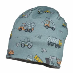 MINI-Beanie, Jersey bedruckt BW-Fleece Futter