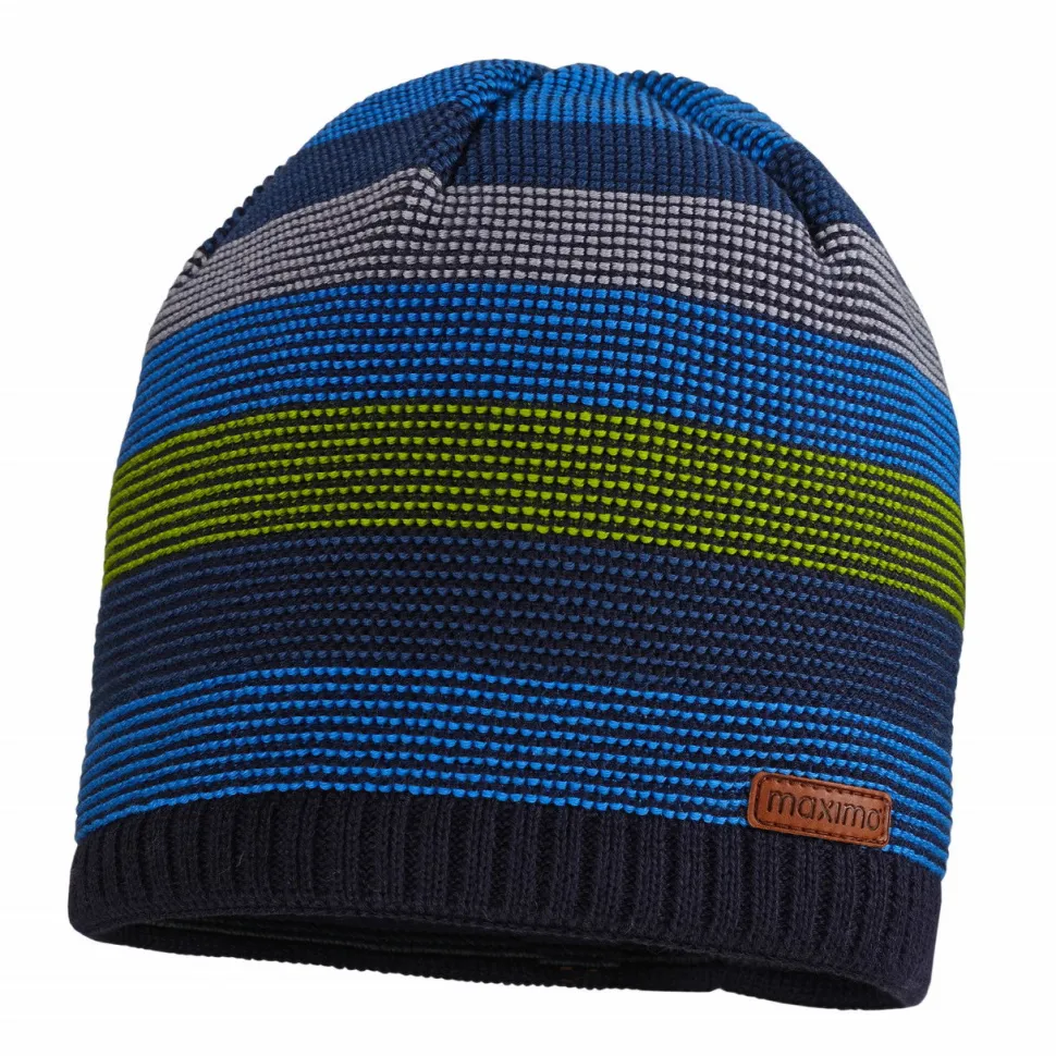 MINI-Beanie randlos Blockringel LL,
