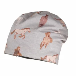 MINI-Beanie, reversible Jersey bedruckt/Jersey Melange