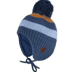 MINI-Inkamütze, Streifen Pompon, Vollfutter