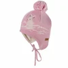 MINI-Mütze, ausgenäht Jacquard Schneehase, Teddyfutter
